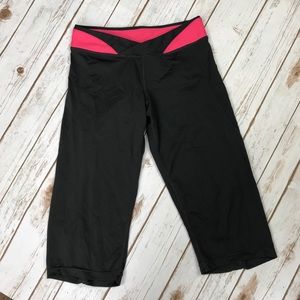 Vintage Nike V Wrap Waist Wide Leg Cropped Yoga Capri